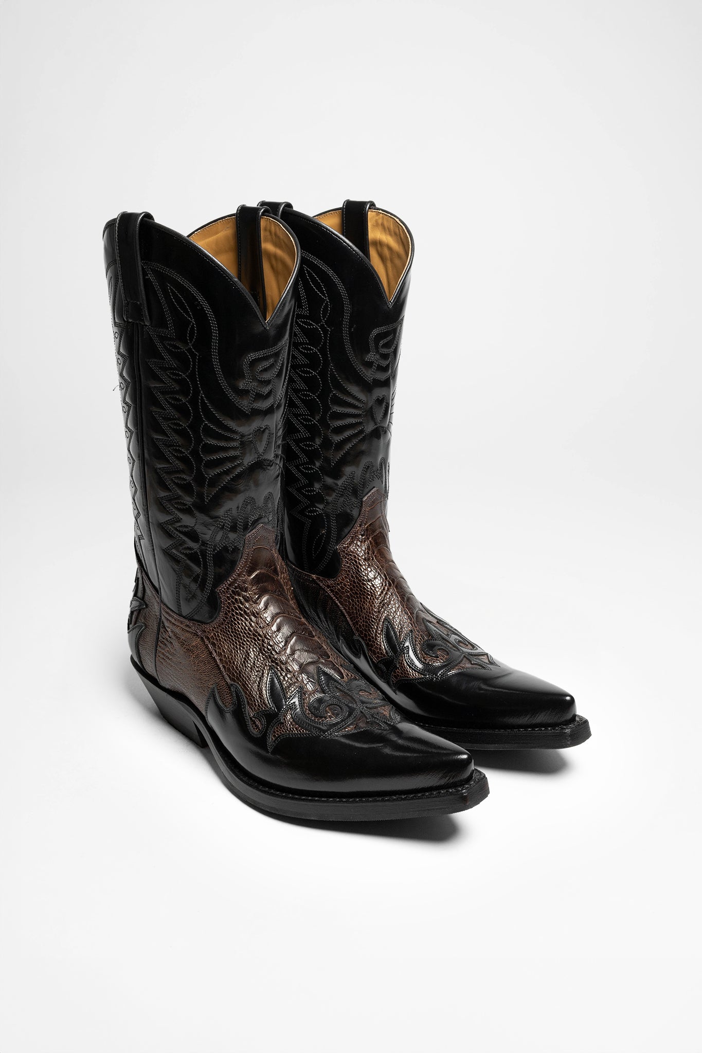 FB Fashion Boots CARLOS Men's Western Boots Black Brown Strauss