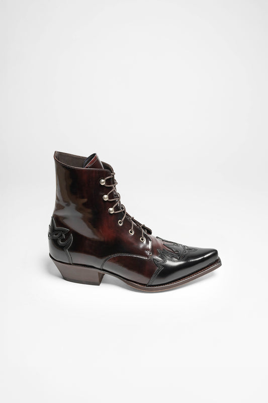 Seitenansicht Sendra 11699 MEZCAL Damen Schwarz Rot