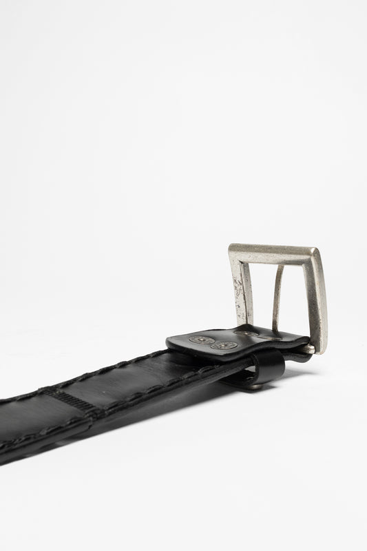 Seitenansicht Sendra 8347 Black Exotic Leather Belt - Pyton Brillo