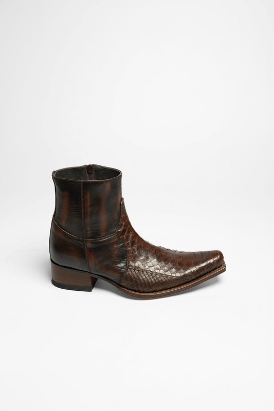 Seitenansicht Sendra 5701P OMIM Exotic leather ankle boots dark brown- python