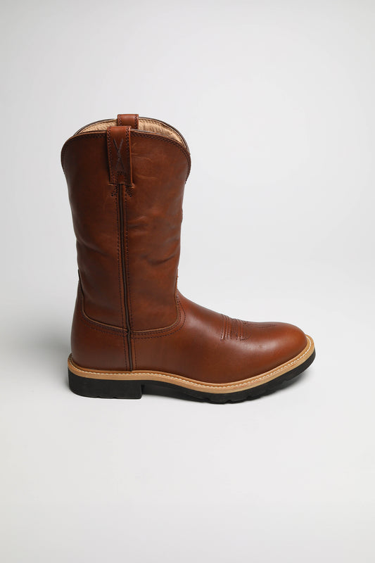 Seitenansicht Twisted X Boots 1736 COWBOY WORK PULL ON Ladies Brown Western Riding Boots
