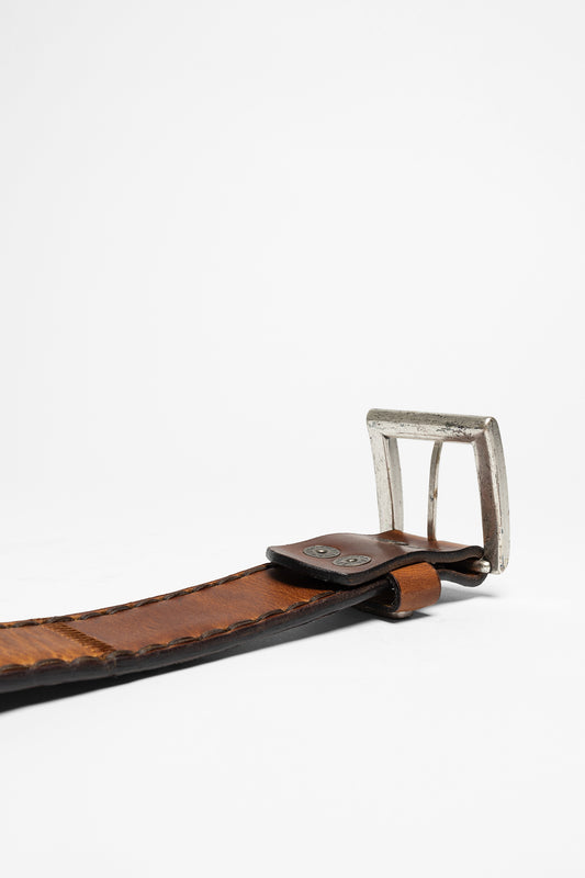 Seitenansicht Sendra 8347 Brown Exotic Leather Belt - Tan Pyton Cuero