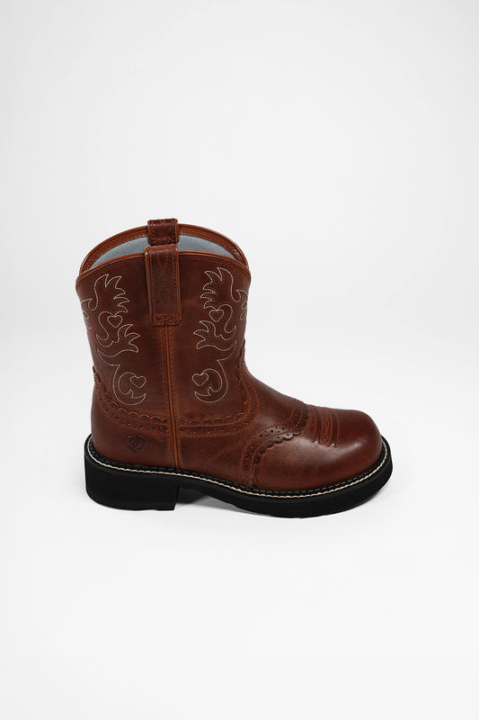 Seitenansicht Ariat FATBABY SADDLE ladies western riding boots - brown