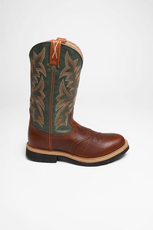 Seitenansicht Twisted X Boots 1753 COWBOY WORK Men's Brown Green Western Riding Boots
