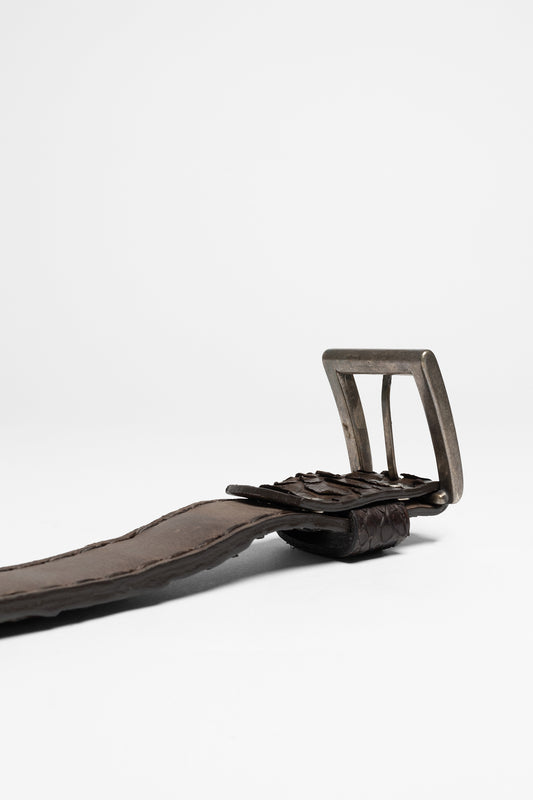 Seitenansicht Mayura Boots MB214 COCODRILO leather belt dark brown