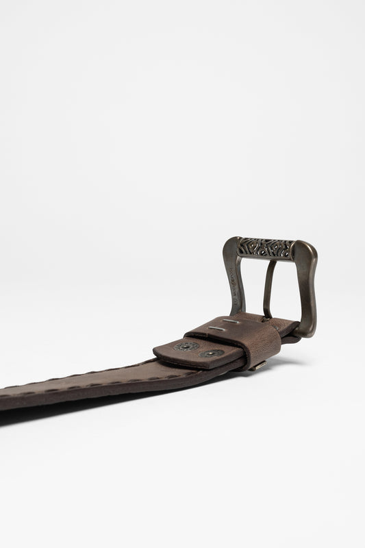 Seitenansicht Mayura Boots MB338 Unisex Ledergürtel Braun