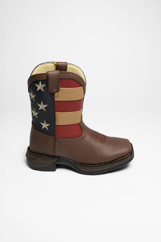 Seitenansicht Durango Boots BT245 PATRIOTIC Kinder Braun