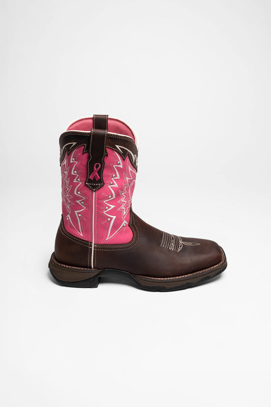 Seitenansicht Durango Boots PINK RIBBON Ladies Western Riding Boots Brown