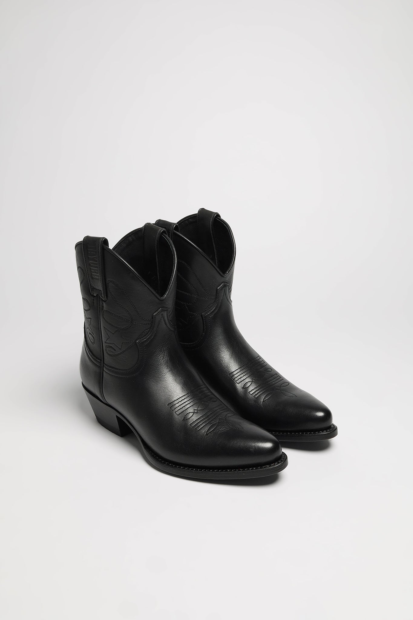 Black cowgirl ankle boots on sale