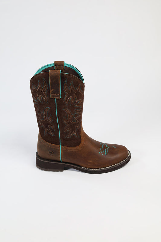 Seitenansicht Ariat DELILAH ROUND TOE Women's Brown Western Riding Boots