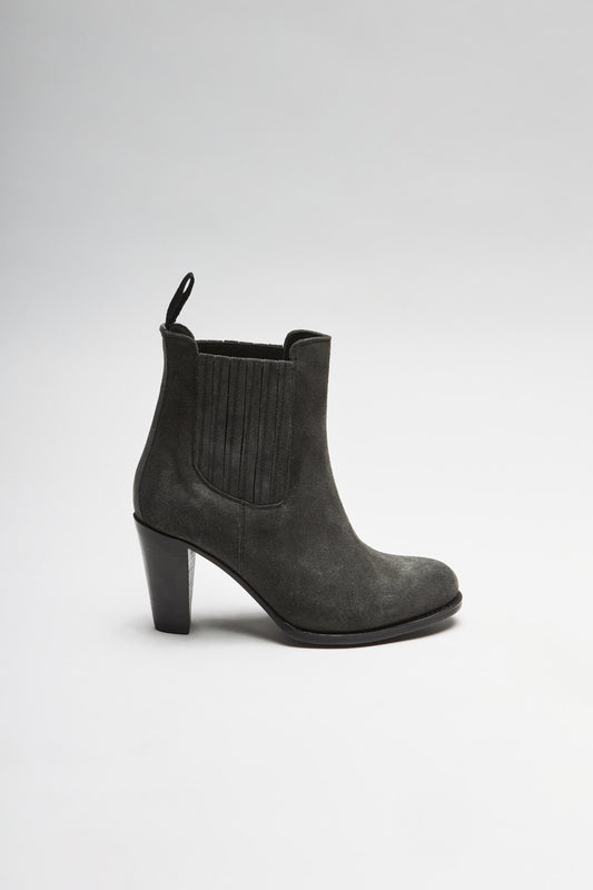 Seitenansicht FB Fashion Boots SOFIA women's grey leather ankle boots