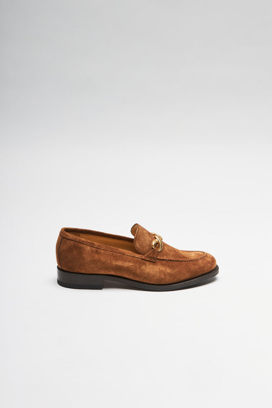 Seitenansicht FB Fashion Boots CHLOES Women's Suede Brown Loafers