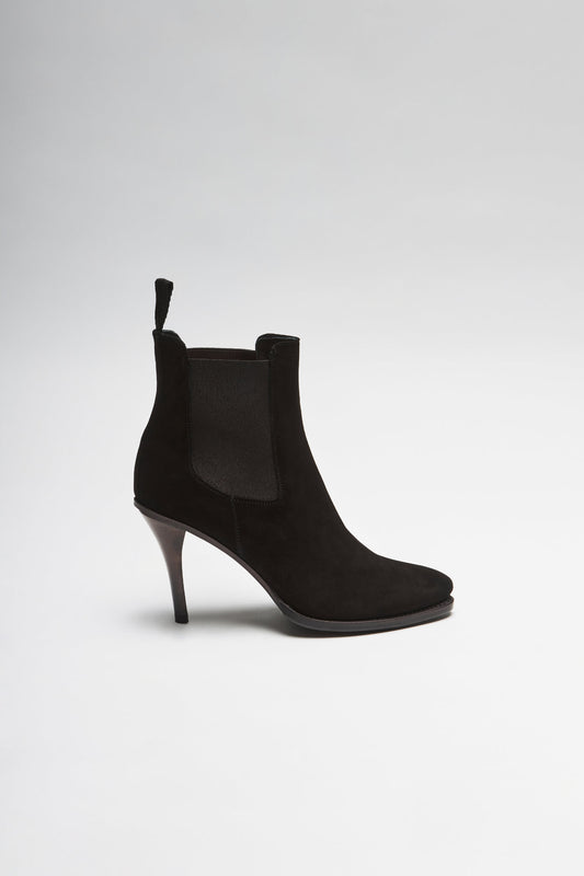 Seitenansicht FB Fashion Boots EVA II Women's Suede Black Leather Ankle Boots