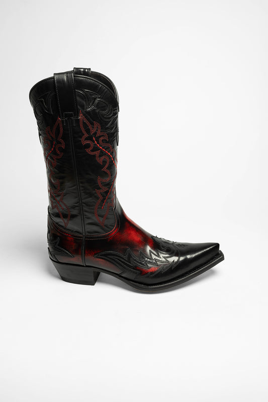 Seitenansicht Sendra 9669 CUERVO MICK Herren Schwarz Rot
