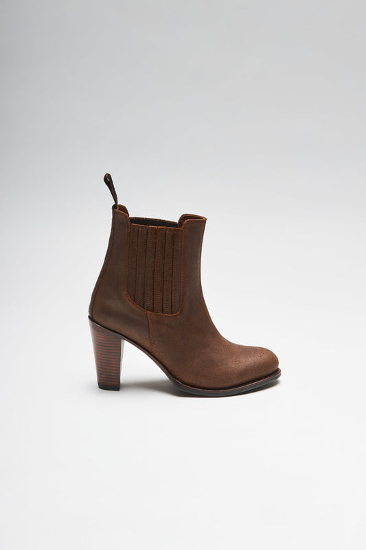 Seitenansicht FB Fashion Boots SOFIA women's brown leather ankle boots