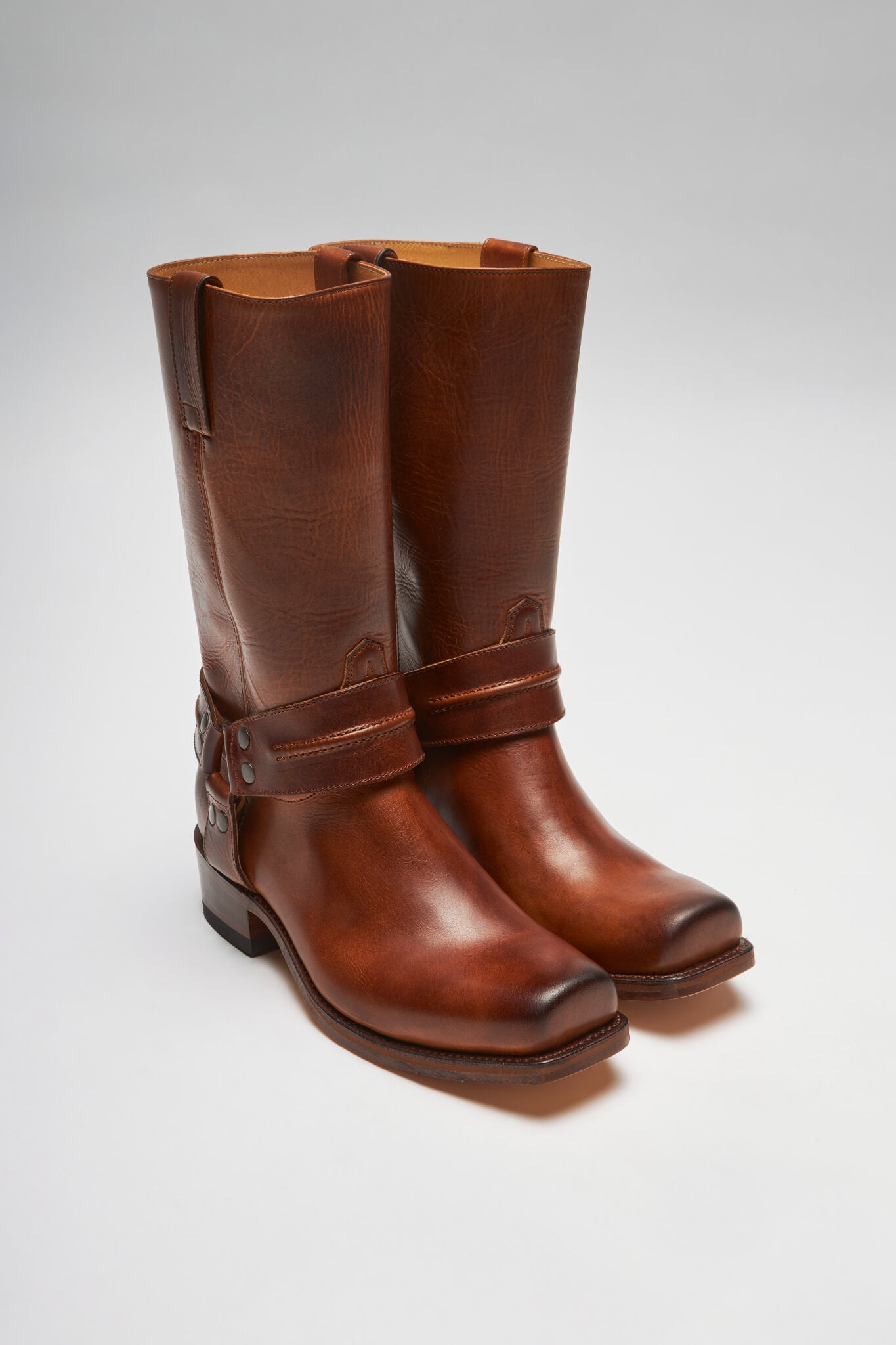 Brown biker boots mens best sale