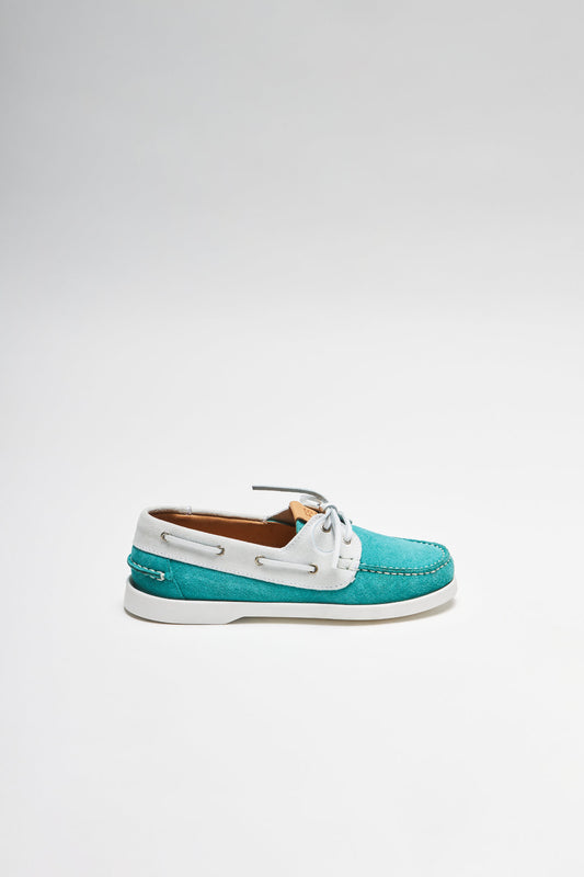 Seitenansicht FB Fashion Boots CAPRI WAKA Damen Türkis Weiß