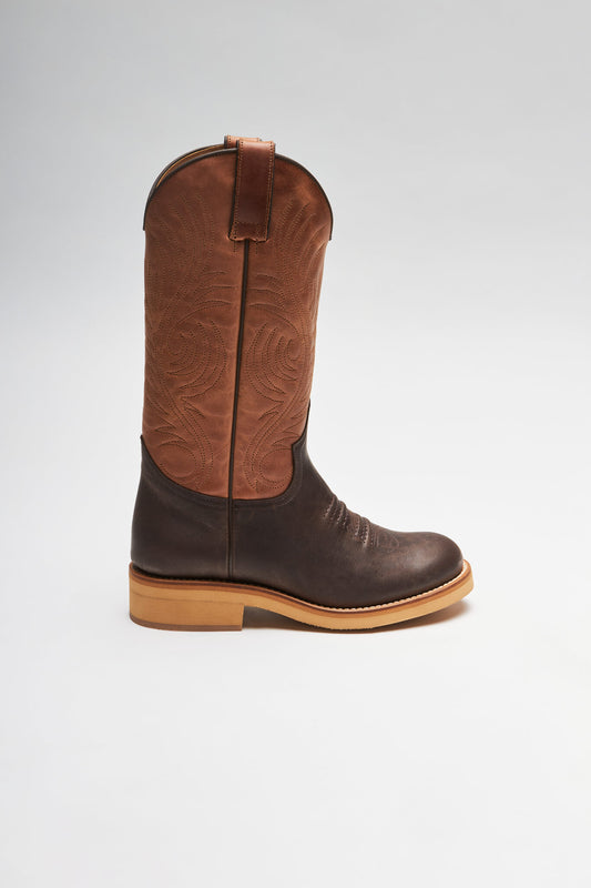 Seitenansicht FB Fashion Boots CATTLE-S Ladies Brown Western Riding Boots - Moka Totem