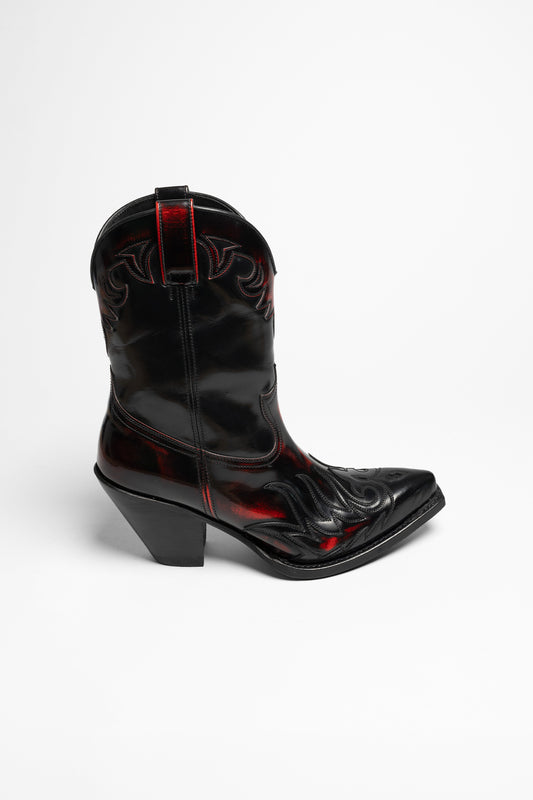 Seitenansicht Sendra 17448 LULU Damen Schwarz Rot