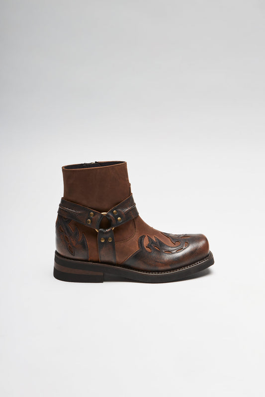 Seitenansicht FB Fashion Boots TAURO LOW GOMA Brown biker ankle boots - rubber sole