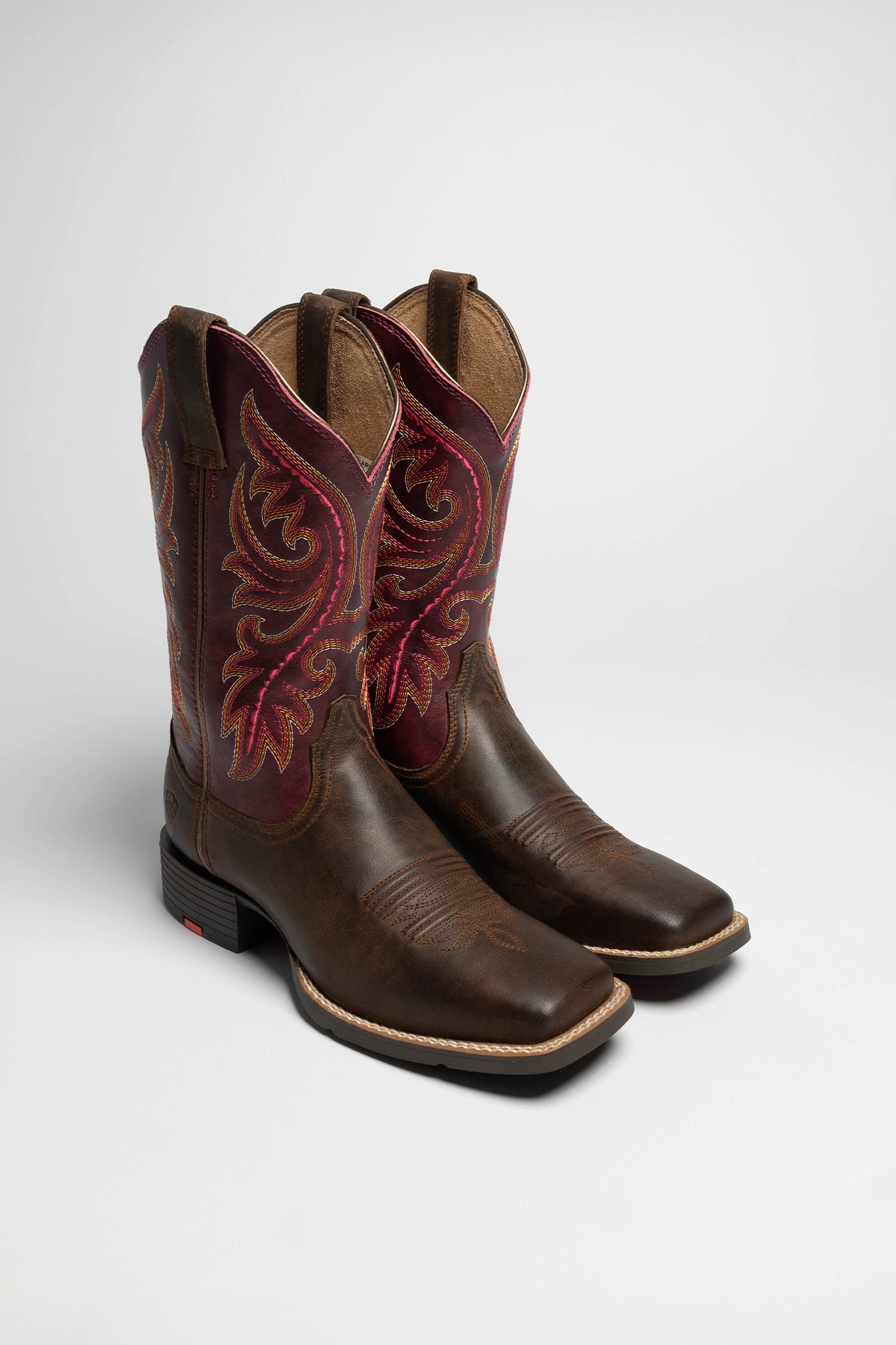 Ariat ROUND UP BACK ZIP Damen Braun Rot Cowboystiefel Shop