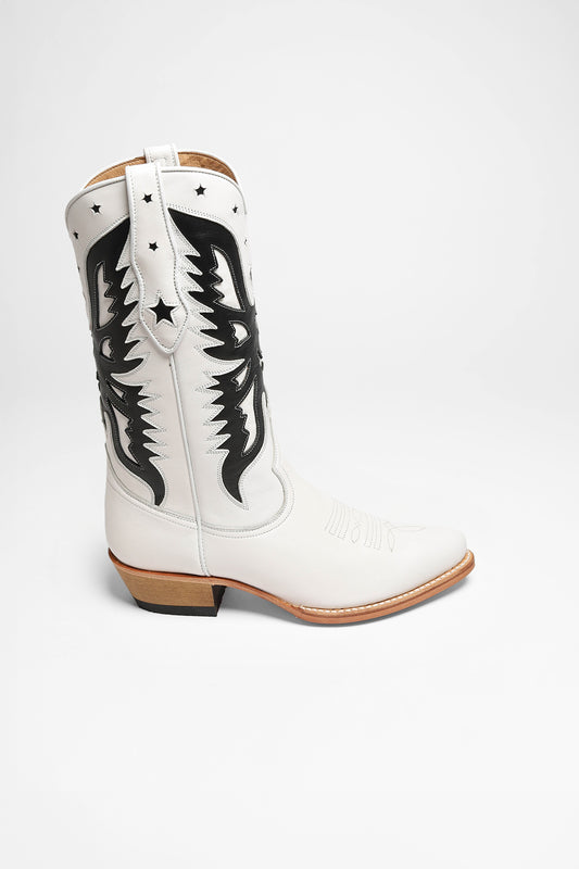 Seitenansicht FB Fashion Boots MARTA Women's Western Boots White Black