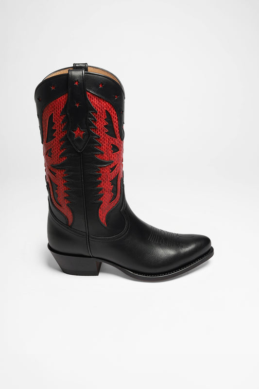 Seitenansicht FB Fashion Boots MARTA Women's Western Boots Black Red