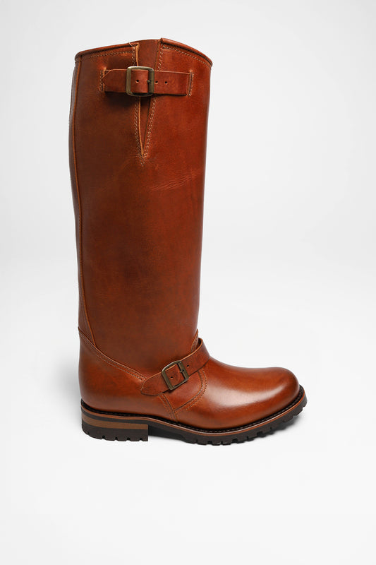 Seitenansicht FB Fashion Boots TONIA Damen Engineerstiefel Braun