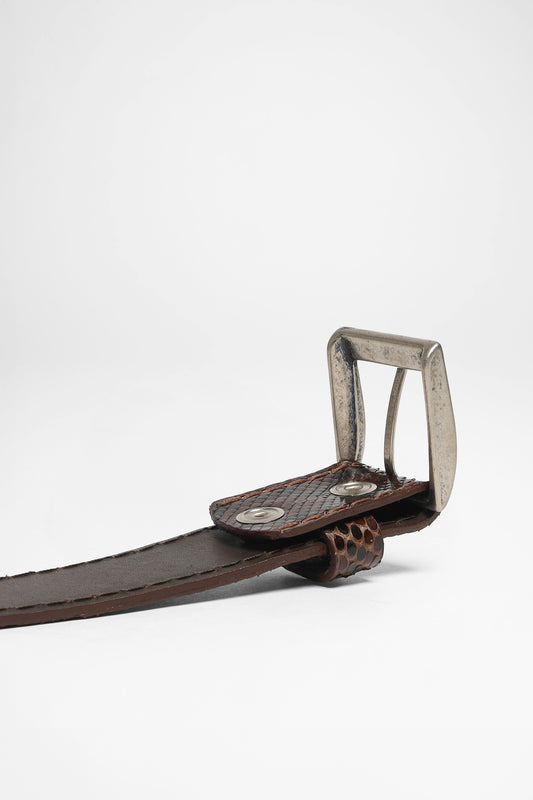 Seitenansicht FB Fashion Boots FG5855 Python Braun Ledergürtel