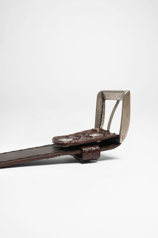 Seitenansicht FB Fashion Boots FG5855 Braun Ledergürtel - Piton