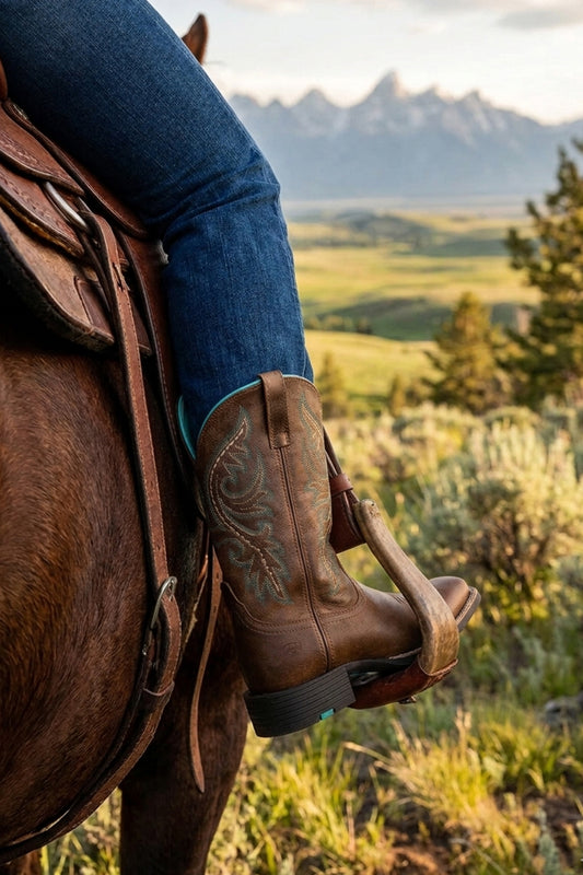 Seitenansicht Ariat ROUND UP BACK ZIP Damen Braun