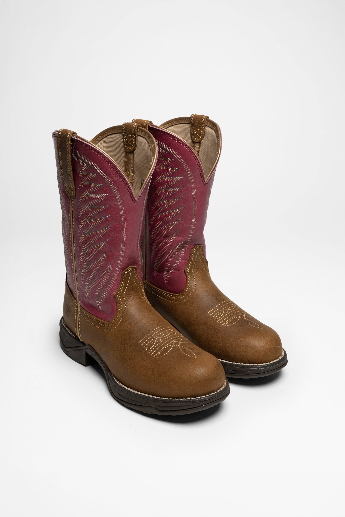 Ariat ANTHEM ROUND TOE II Damen Braun Rosa Cowboystiefel Shop