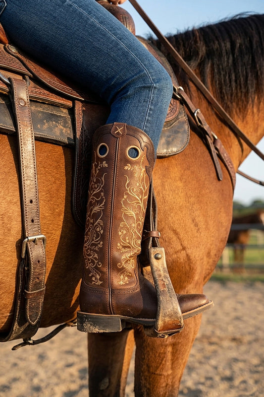 Seitenansicht Twisted X Boots 1685 BUCKAROO FLOWER Damen Braun