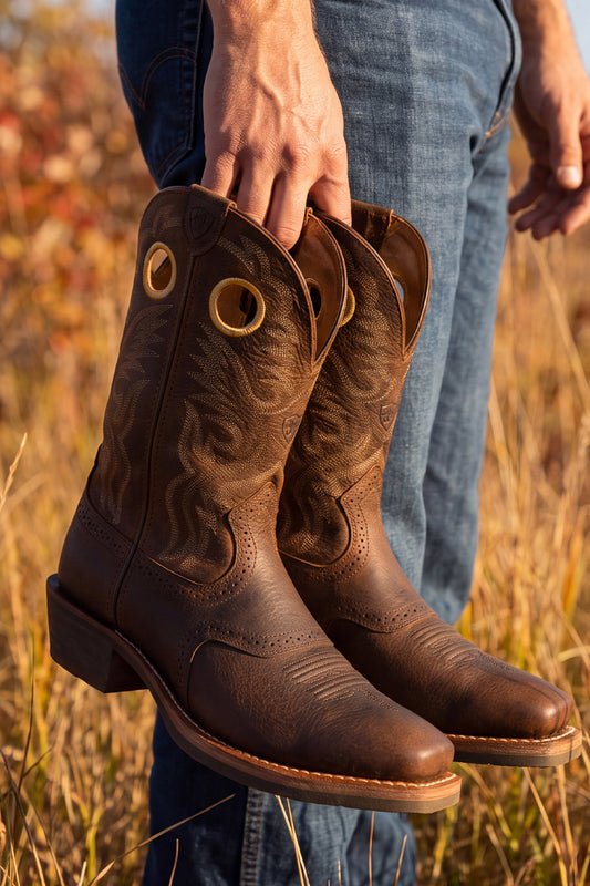 Seitenansicht Ariat HERITAGE ROUGHSTOCK Herren Braun