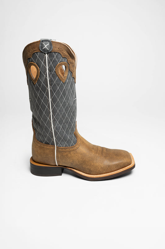 Seitenansicht Twisted X Boots 1679 RUFF STOCK CROSS Herren Braun Blau