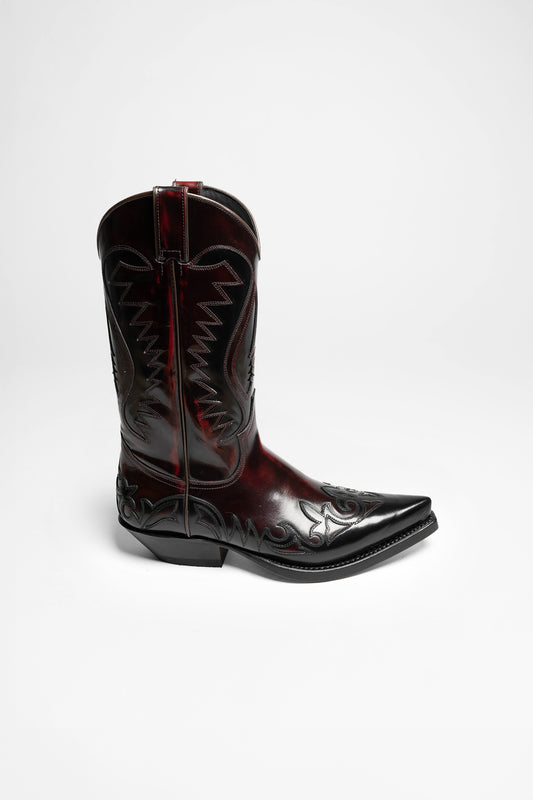 Seitenansicht FB Fashion Boots MARLON Unisex Schwarz Rot