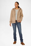 REBAR ALL-WATHER SHERPA FULL ZIP HOODIE Damen Beige Thumbnail