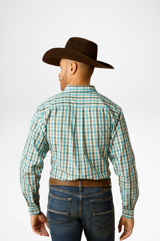 Seitenansicht Ariat WRINKLE FREE GORDIE Herren Türkis