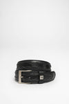 FG0815 Iguana Leather Belt Black - Lizard Thumbnail