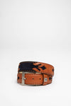 FG7169 Brown Blue Leather Belt Thumbnail