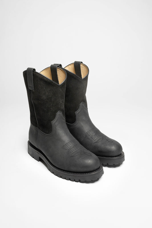 FB Fashion Boots SPURS Women's Black Western Riding Boots - Zipper