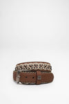 FG3012 Brown Exotic Leather Belt - Piton Thumbnail