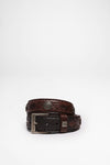FG5824 Exotic Leather Belt - Piton Marron Thumbnail