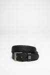 FG3005 Black leather belt - matt black Thumbnail