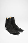 BU1008 MB FIVE Suede Black Western Ankle Boots Thumbnail