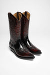 CARLOS Red Black Western Boots - Burdeos Negro Thumbnail