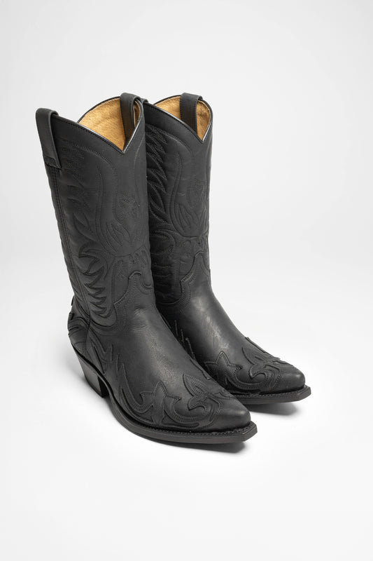 FB Fashion Boots BU1005 MB FIVE Black Western Boots - Rubber Sole