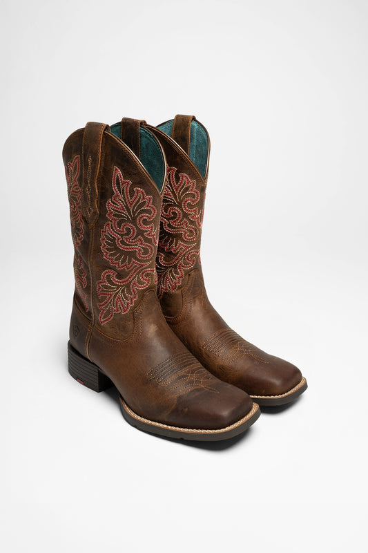 Ariat ROUND UP WIDE SQUARE TOE Damen Braun