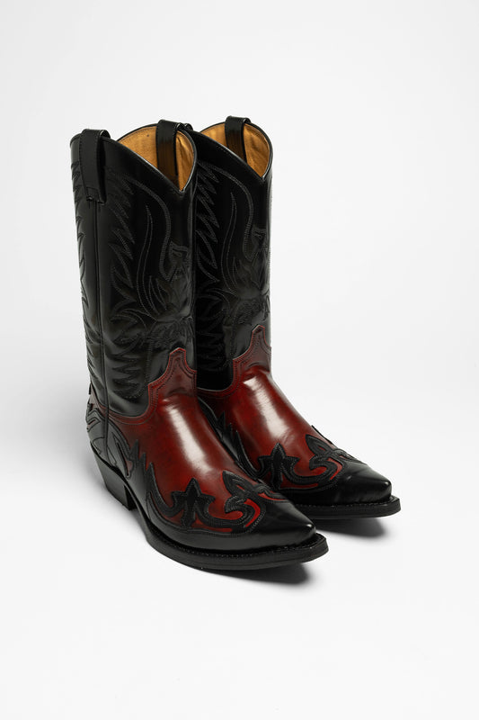 Sendra 3241 CUERVO WEST Unisex Western Boots Black Red