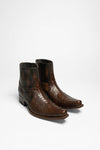 5701P OMIM Exotic leather ankle boots dark brown- python Thumbnail